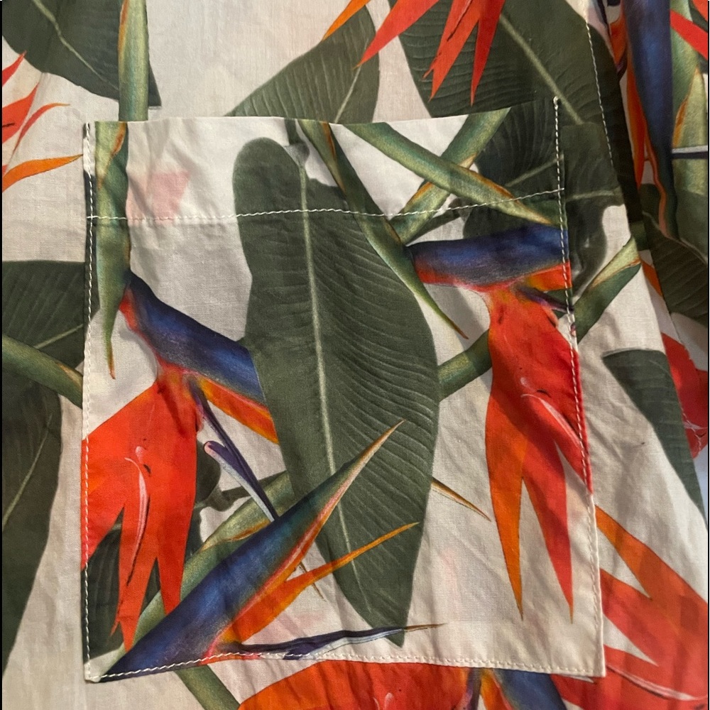 ONIA Tropical Print Cover-Up Shirt Dress - Picture 4 of 6